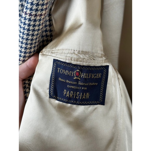 Tommy Hilfiger Houndstooth‎ Blazer Menswear Jacket 42R Made in USA Wool Blend - Picture 3 of 6